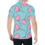 Pink Heart Lollipop Pattern Print Men's Shirt