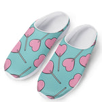 Pink Heart Lollipop Pattern Print Mesh Casual Shoes