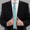 Pink Heart Lollipop Pattern Print Necktie