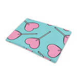 Pink Heart Lollipop Pattern Print Pet Cooling Mat Cover