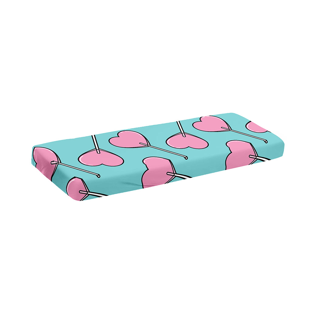 Pink Heart Lollipop Pattern Print Piano Keyboard Cover