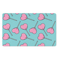 Pink Heart Lollipop Pattern Print Polyester Doormat