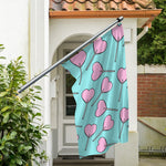Pink Heart Lollipop Pattern Print Polyester Flag