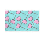 Pink Heart Lollipop Pattern Print Polyester Flag