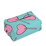 Pink Heart Lollipop Pattern Print Rectangle Tissue Box Cover