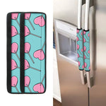 Pink Heart Lollipop Pattern Print Refrigerator Handle Covers