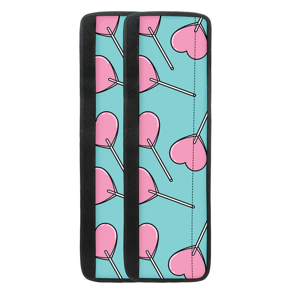 Pink Heart Lollipop Pattern Print Refrigerator Handle Covers