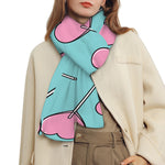 Pink Heart Lollipop Pattern Print Scarf