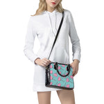 Pink Heart Lollipop Pattern Print Shoulder Handbag