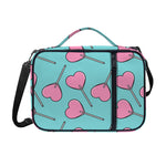 Pink Heart Lollipop Pattern Print Shoulder Strap Bible Bag