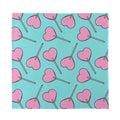 Pink Heart Lollipop Pattern Print Silk Bandana