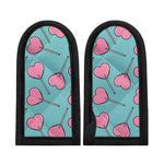 Pink Heart Lollipop Pattern Print Skillet Handle Cover