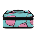 Pink Heart Lollipop Pattern Print Small Lunch Bag