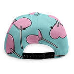 Pink Heart Lollipop Pattern Print Snapback Cap