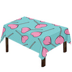 Pink Heart Lollipop Pattern Print Tablecloth