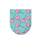 Pink Heart Lollipop Pattern Print Toilet Lid Cover