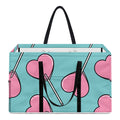 Pink Heart Lollipop Pattern Print Utility Tote Bag