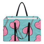 Pink Heart Lollipop Pattern Print Utility Tote Bag