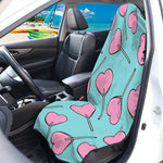 Pink Heart Lollipop Pattern Print Waterproof Car Seat Cover