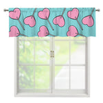 Pink Heart Lollipop Pattern Print Window Valance