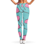 Pink Heart Lollipop Pattern Print Women's Leggings
