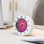 Pink Heart Zodiac Wheel Print Alarm Clock