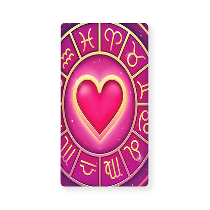 Pink Heart Zodiac Wheel Print Baby Crib Sheet