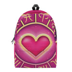 Pink Heart Zodiac Wheel Print Backpack