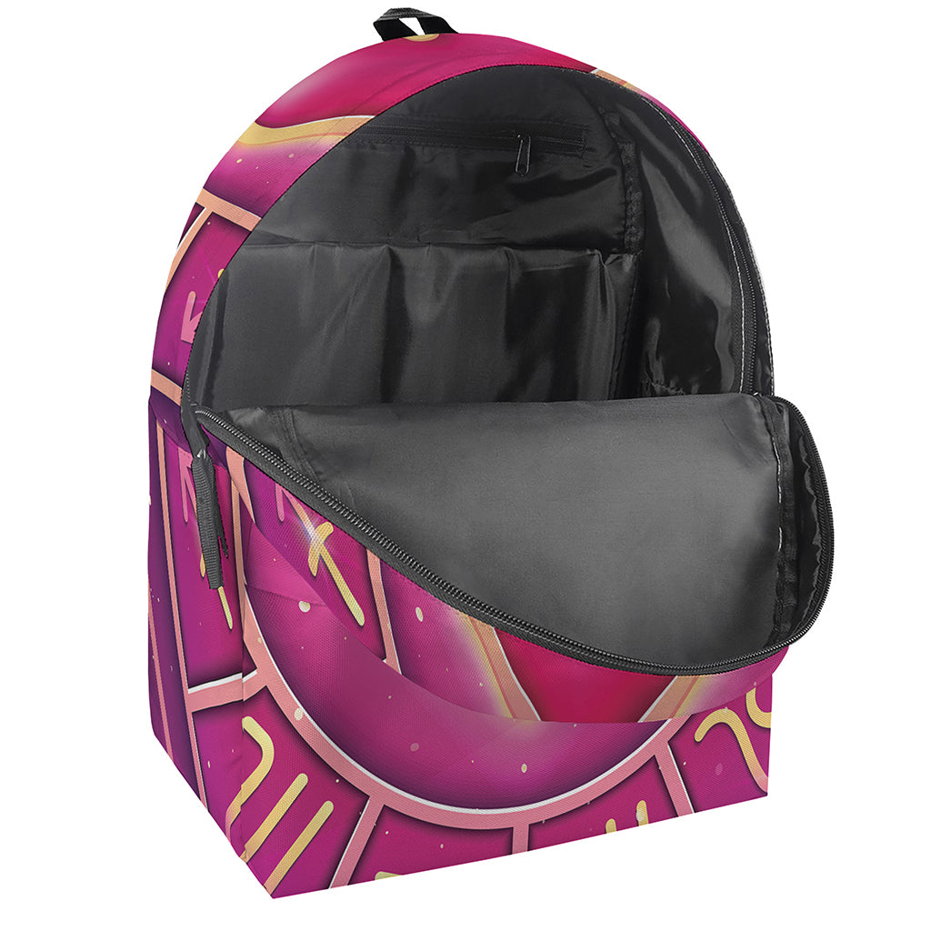 Pink Heart Zodiac Wheel Print Backpack