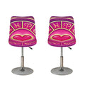 Pink Heart Zodiac Wheel Print Bar Stool Covers