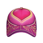 Pink Heart Zodiac Wheel Print Baseball Cap
