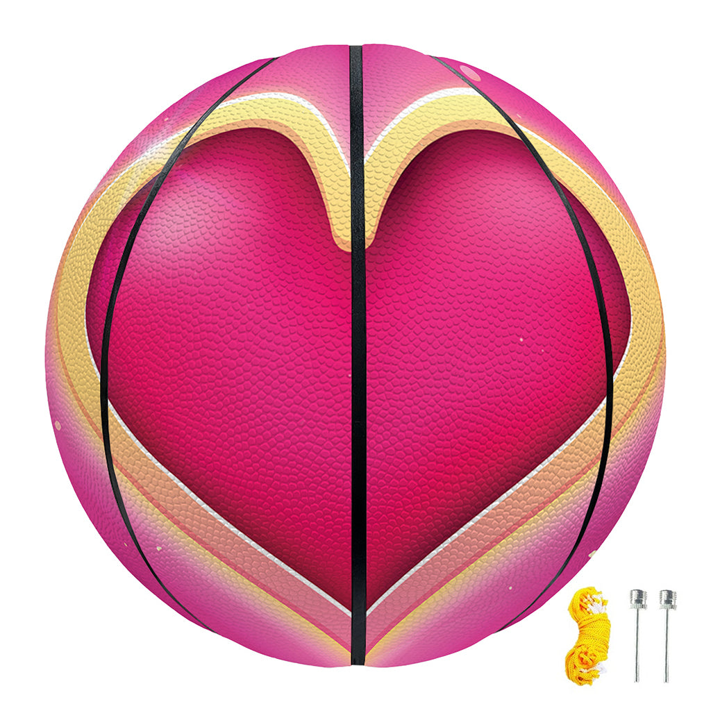 Pink Heart Zodiac Wheel Print Basketball