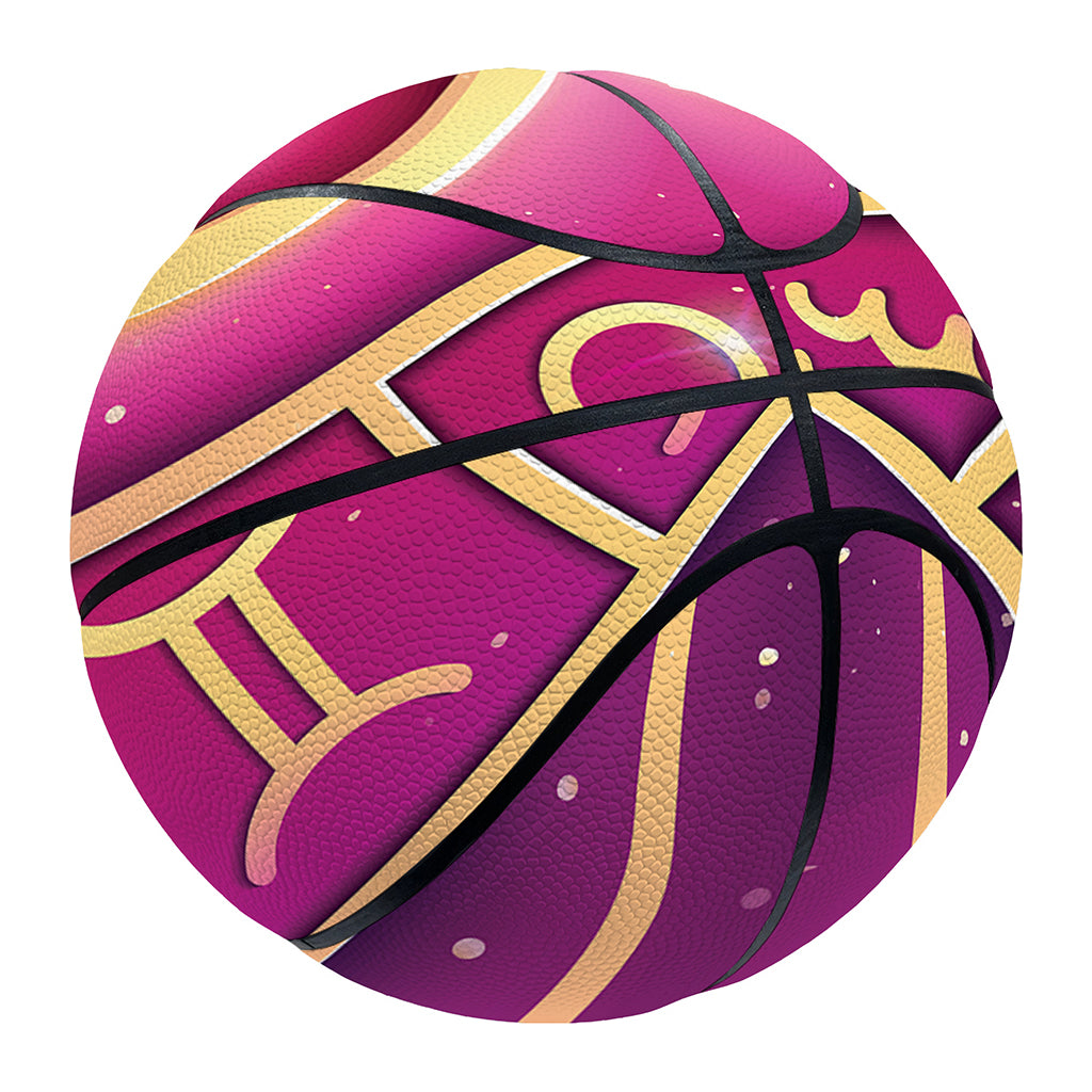 Pink Heart Zodiac Wheel Print Basketball