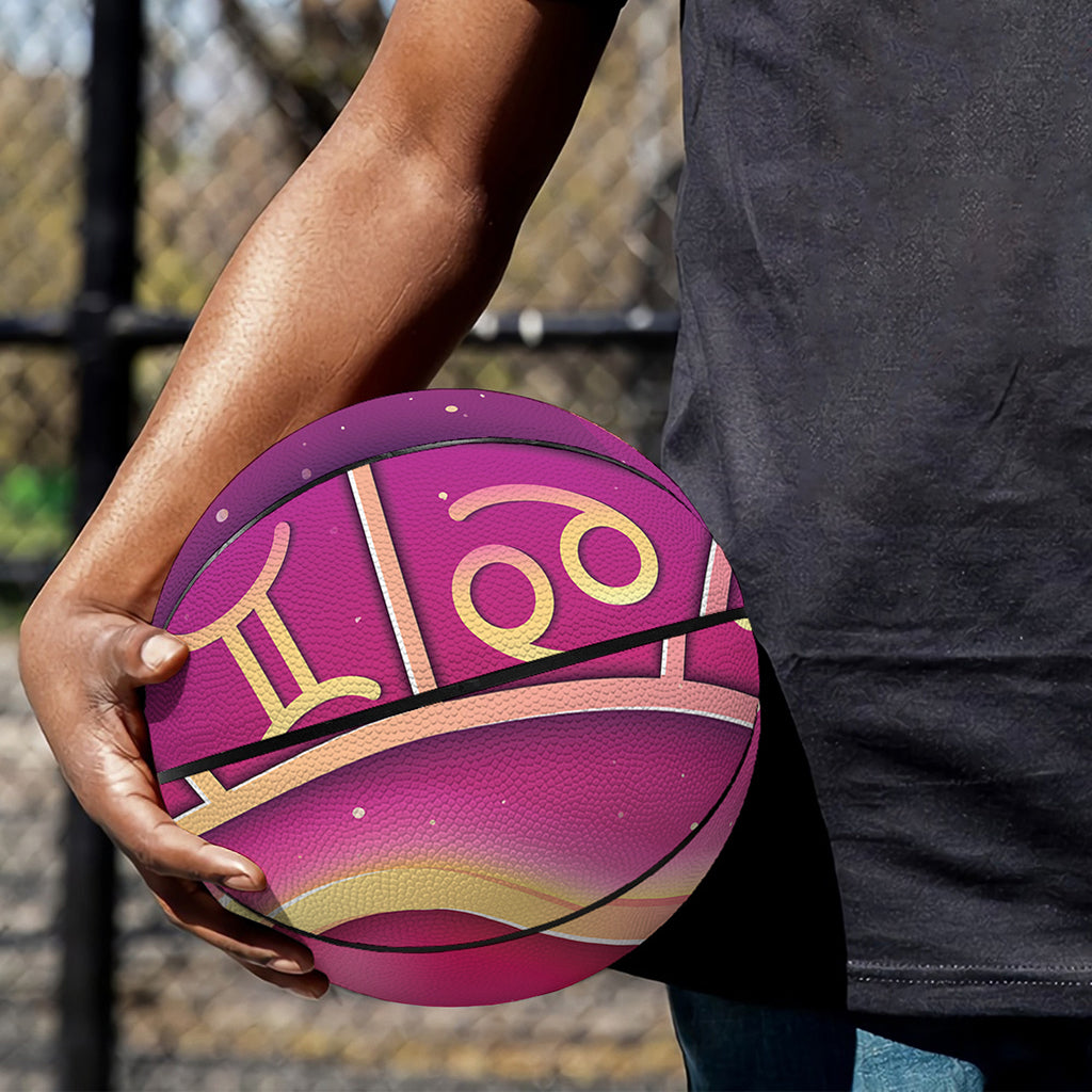 Pink Heart Zodiac Wheel Print Basketball