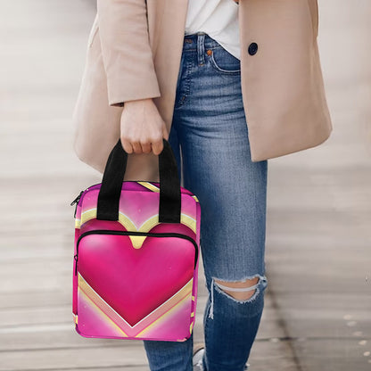Pink Heart Zodiac Wheel Print Bible Tote Bag