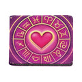 Pink Heart Zodiac Wheel Print Bifold Wallet
