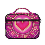 Pink Heart Zodiac Wheel Print Briefcase Bible Bag