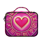 Pink Heart Zodiac Wheel Print Briefcase Bible Bag