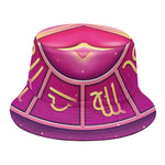 Pink Heart Zodiac Wheel Print Bucket Hat
