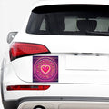 Pink Heart Zodiac Wheel Print Car Sticker