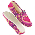 Pink Heart Zodiac Wheel Print Casual Shoes