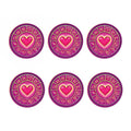 Pink Heart Zodiac Wheel Print Coaster Set