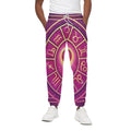 Pink Heart Zodiac Wheel Print Cotton Sweatpants