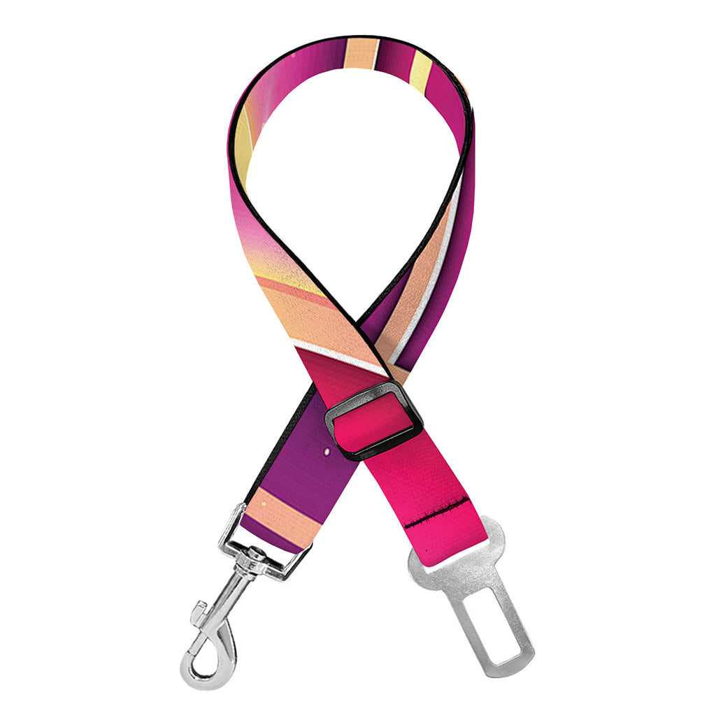 Pink Heart Zodiac Wheel Print Dog Seat Belt