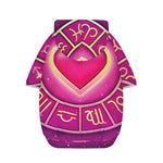 Pink Heart Zodiac Wheel Print Dog Zip Up Hoodie
