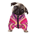 Pink Heart Zodiac Wheel Print Dog Zip Up Jacket