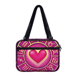 Pink Heart Zodiac Wheel Print Double Strap Bible Bag