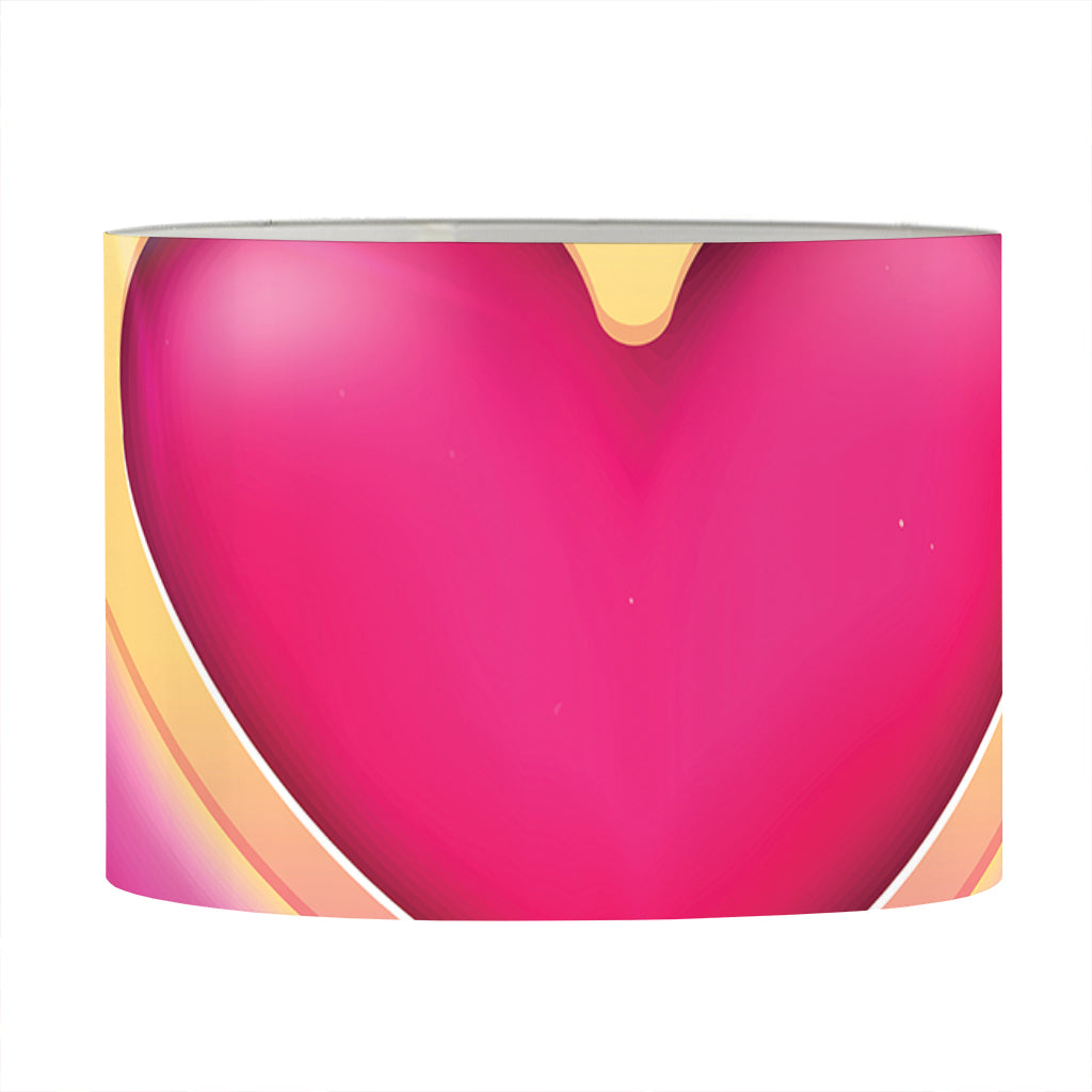 Pink Heart Zodiac Wheel Print Drum Lamp Shade