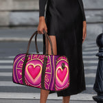 Pink Heart Zodiac Wheel Print Duffle Bag
