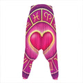 Pink Heart Zodiac Wheel Print Hammer Pants